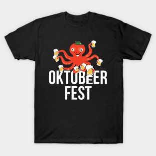 Funny OKTO-BEeR FEST octopus with beers for Oktoberfest T-Shirt